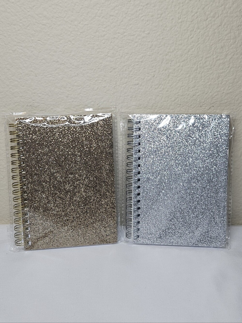Glitter Spiral Notebook | Gold or Silver | Mini Journal | 4.25" x 6"